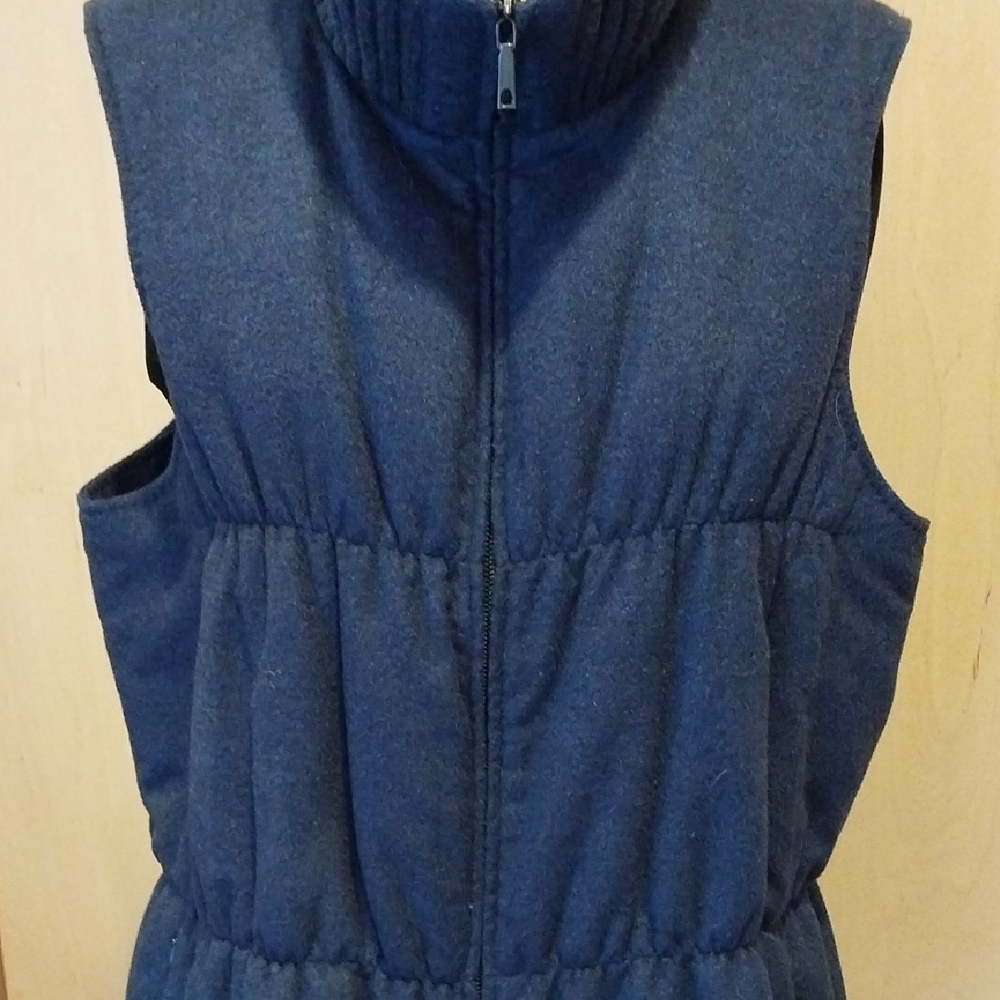 Lafayette 148 Women's Cashmere Size Large Blue Puffer Vest